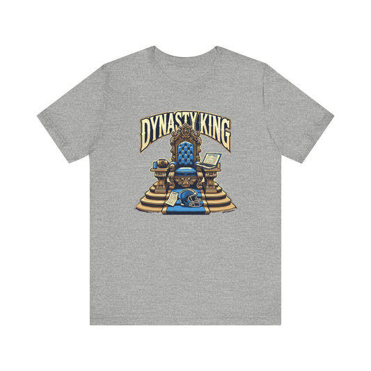 Dynasty King - Funny Fantasy Football T-Shirt - Throne, Football, Beer, Computer Graphic - Humorous Sports Tee - Fantasy Sports Tee Shirt