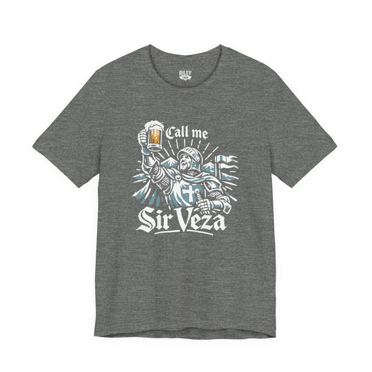 Front view of Call Me Sir Veza Tee worn by model