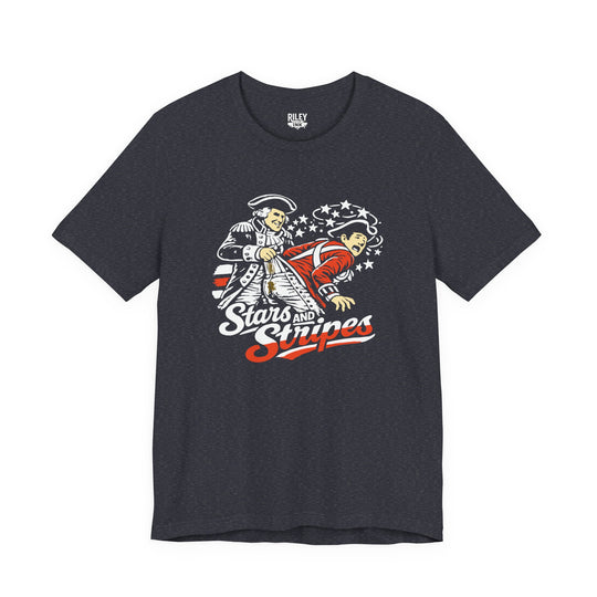 Stars and Stripes Wedgie Tee in navy color variant