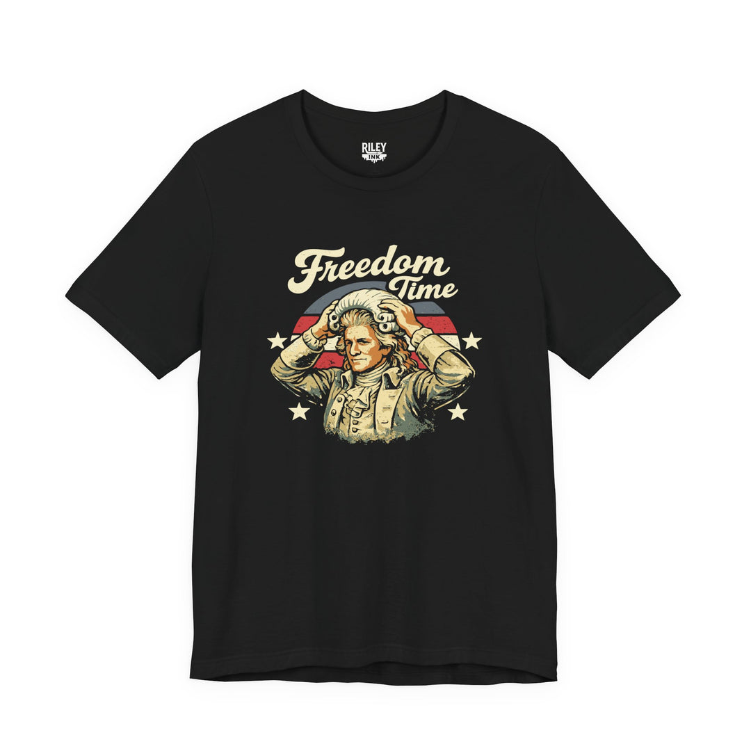 Front view of Freedom Time Tee worn by model