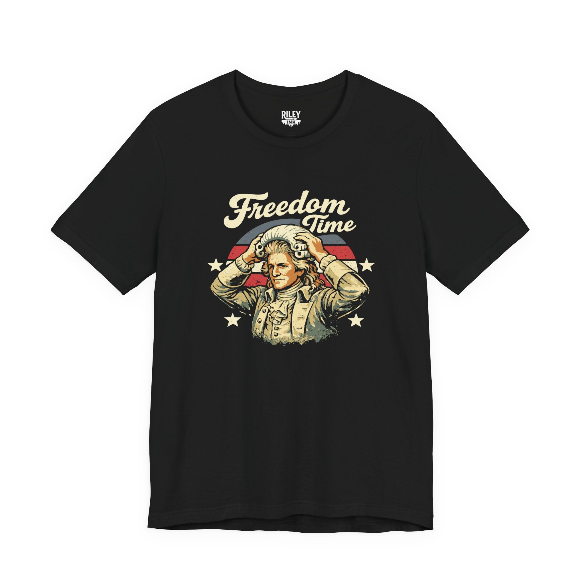 Front view of Freedom Time Tee worn by model