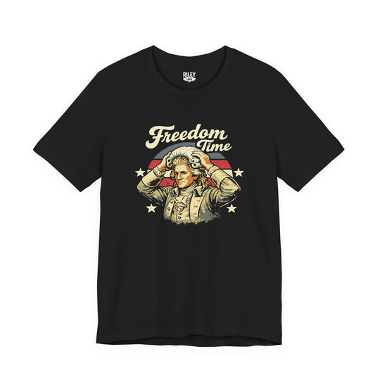 Front view of Freedom Time Tee worn by model