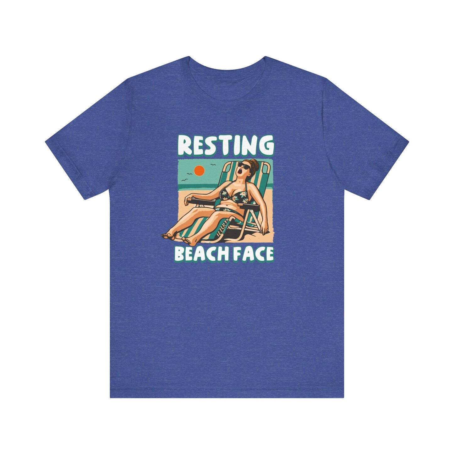 Resting Beach Face Funny T-Shirt - Funny Summer Beach Graphic Tee - Casual Vacation Shirt - Summer Joke Shirt