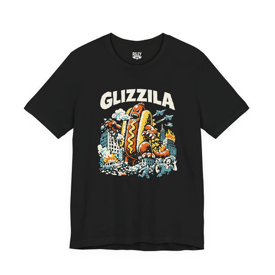 Glizzila Tee front view on model