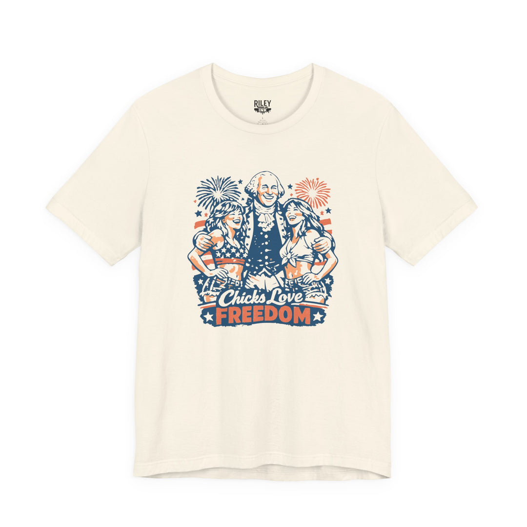 Chicks Love Freedom Tee in navy