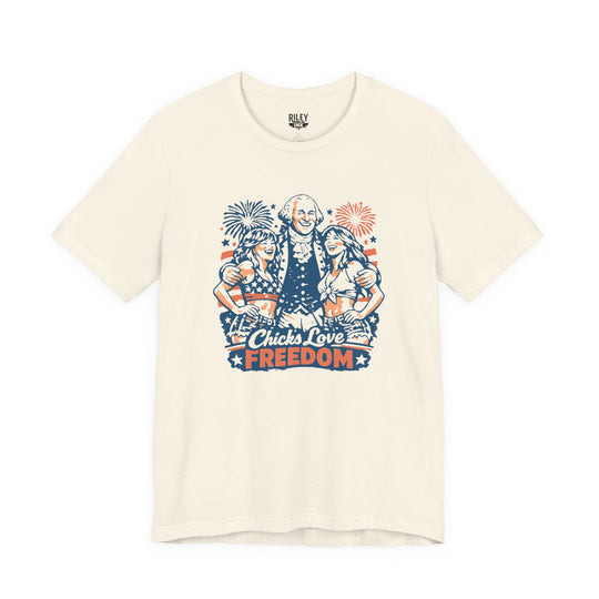 Chicks Love Freedom Tee in navy