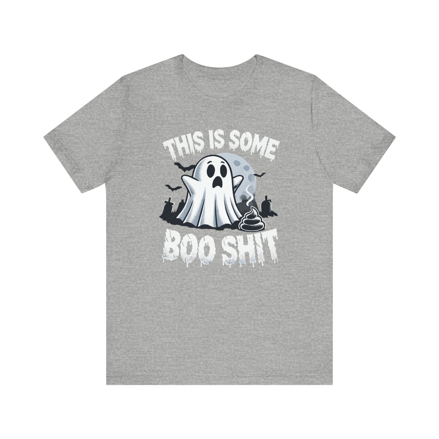 This is Some Boo Shit Funny Halloween T-Shirt - Ghost with Poop Design - Spooky Humor Shirt - October Costume Top - Bathroom Humor