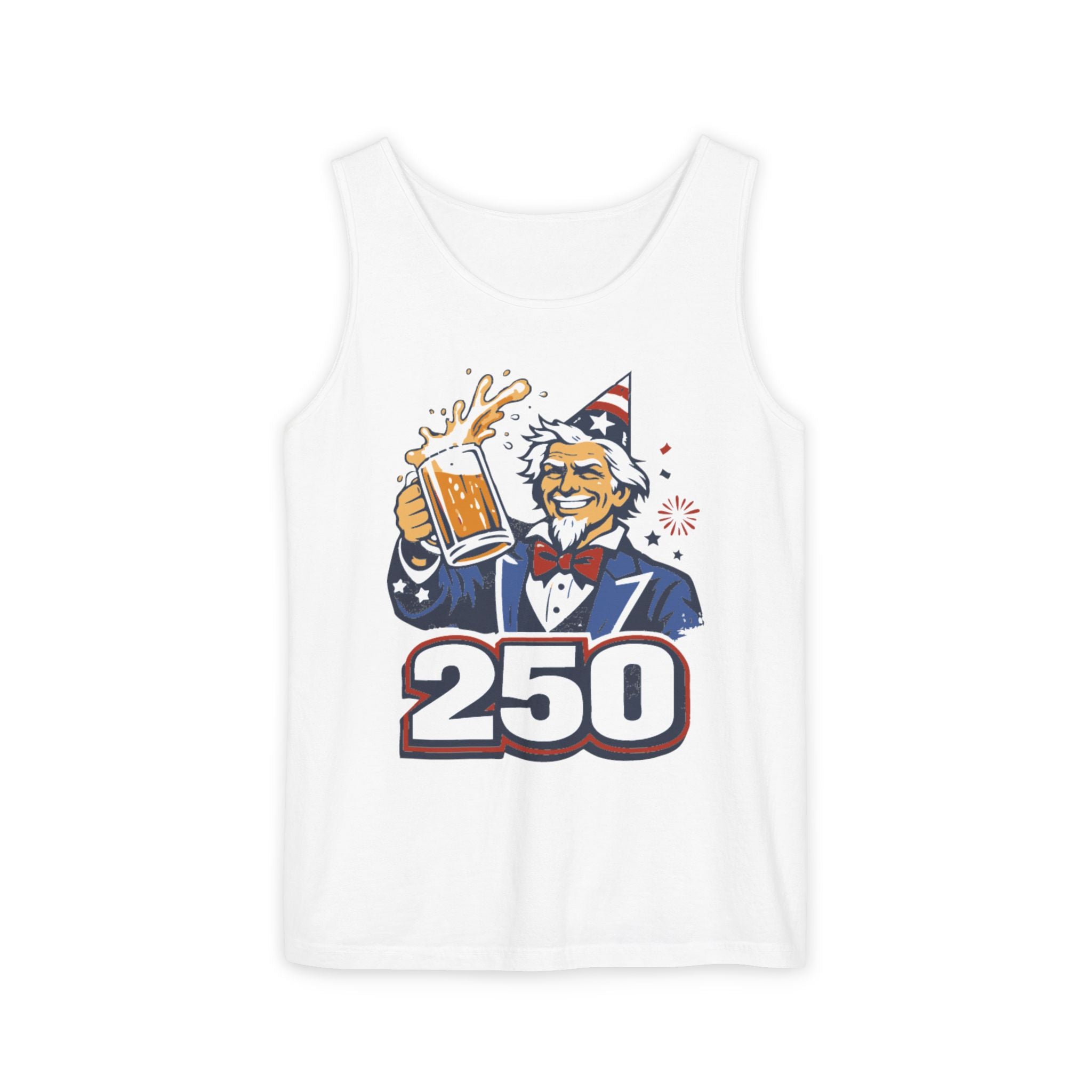 Front view of Uncle Sam 250th Birthday Cheers Tank on model