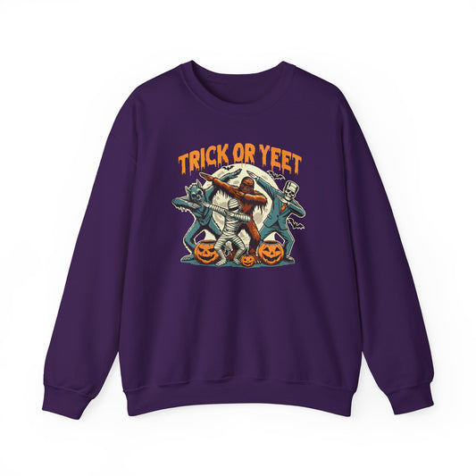 Trick or Yeet Funny Crewneck Sweatshirt - Funny Halloween Monster Dance Shirt - Cool Spooky Party Wear - Cringe Joke Gift