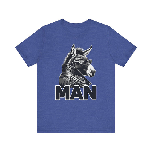 AssMan - Funny Donkey T-Shirt - Cool Donkey with Sunglasses Graphic Tee - Humorous Animal Shirt - Fun Gift Idea - Ass Man Style and Humor