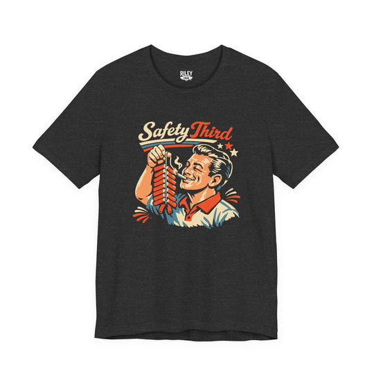 Safety Third Tee in navy blue