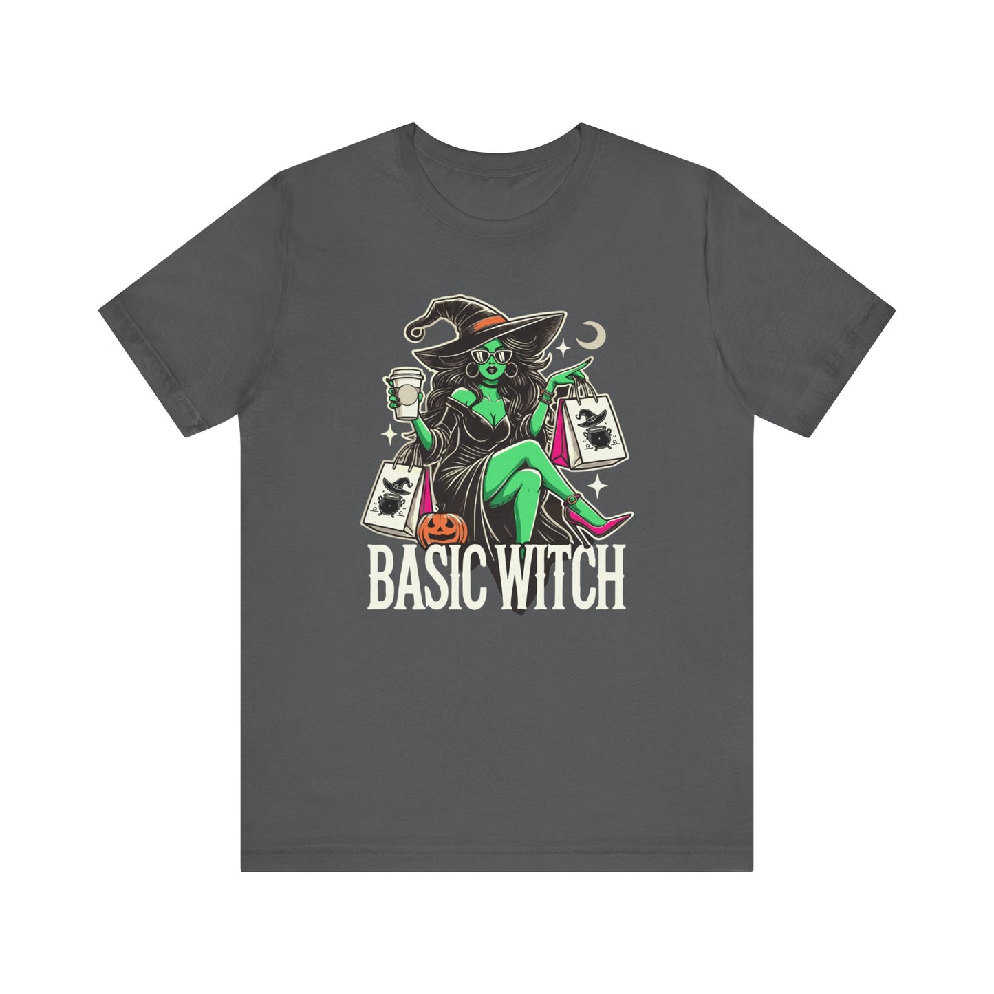 Basic Witch Funny T-Shirt - Funny Halloween Party Shirt - Trendy Witch Graphic Tee - Basic Bitch Funny Halloween Costume Shirt