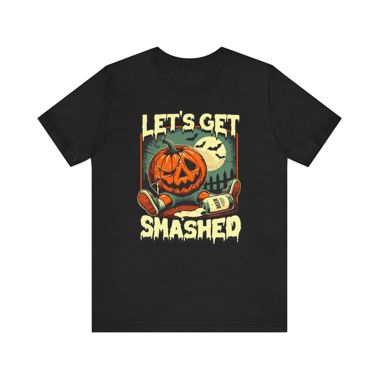 Let's Get Smashed Funny Halloween T-Shirt - Funny Drunken Pumpkin Tee - Halloween Party Beer Lover Shirt - Halloween Lowkey Costume Idea