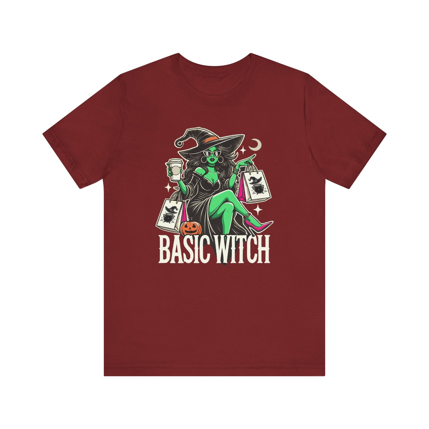 Basic Witch Funny T-Shirt - Funny Halloween Party Shirt - Trendy Witch Graphic Tee - Basic Bitch Funny Halloween Costume Shirt