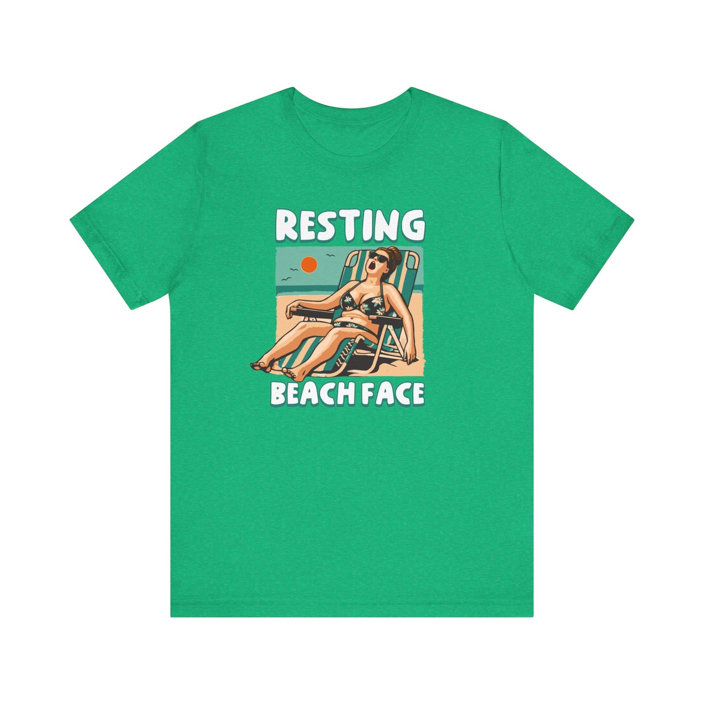 Resting Beach Face Funny T-Shirt - Funny Summer Beach Graphic Tee - Casual Vacation Shirt - Summer Joke Shirt