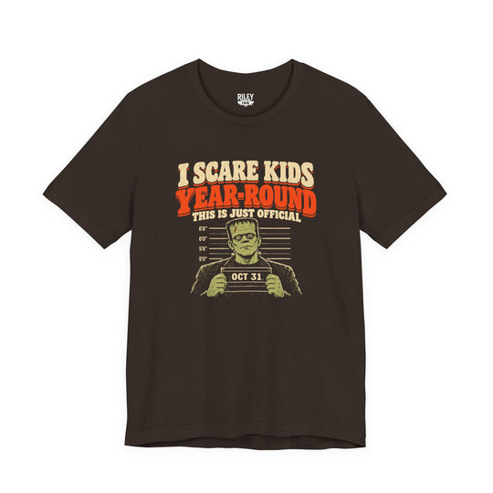 Front view of I Scare Kids Year Round Tee in black