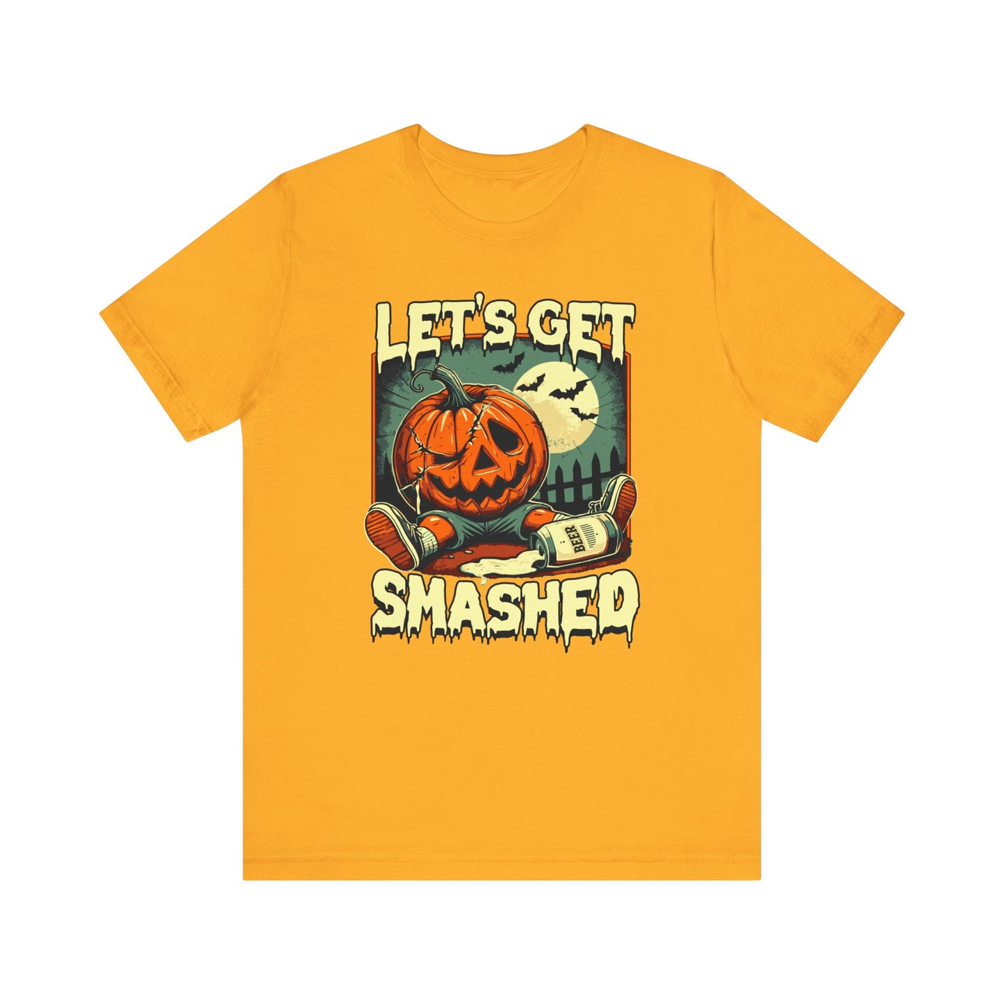 Let's Get Smashed Funny Halloween T-Shirt - Funny Drunken Pumpkin Tee - Halloween Party Beer Lover Shirt - Halloween Lowkey Costume Idea