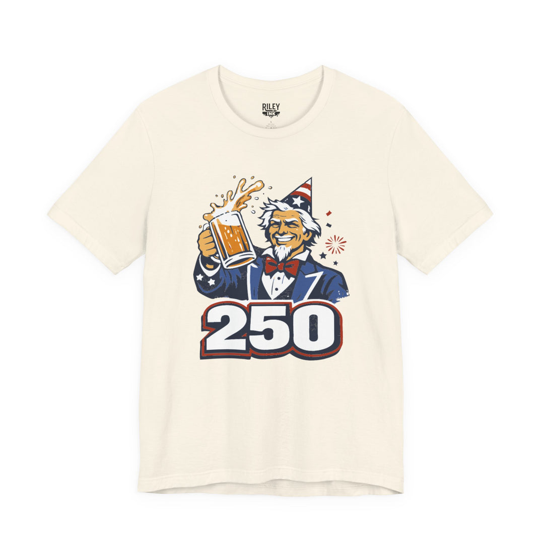 Uncle Sam 250th Birthday Cheers Tee in white