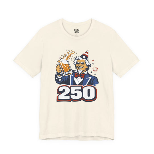 Uncle Sam 250th Birthday Cheers Tee in white