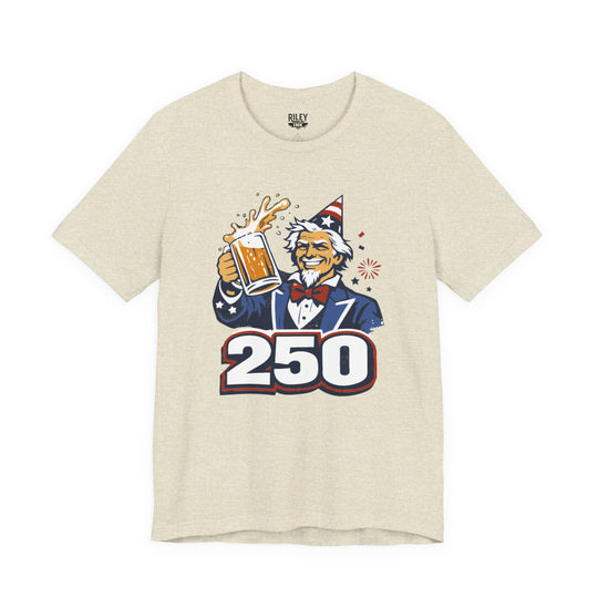 Uncle Sam 250th Birthday Cheers Tee in red