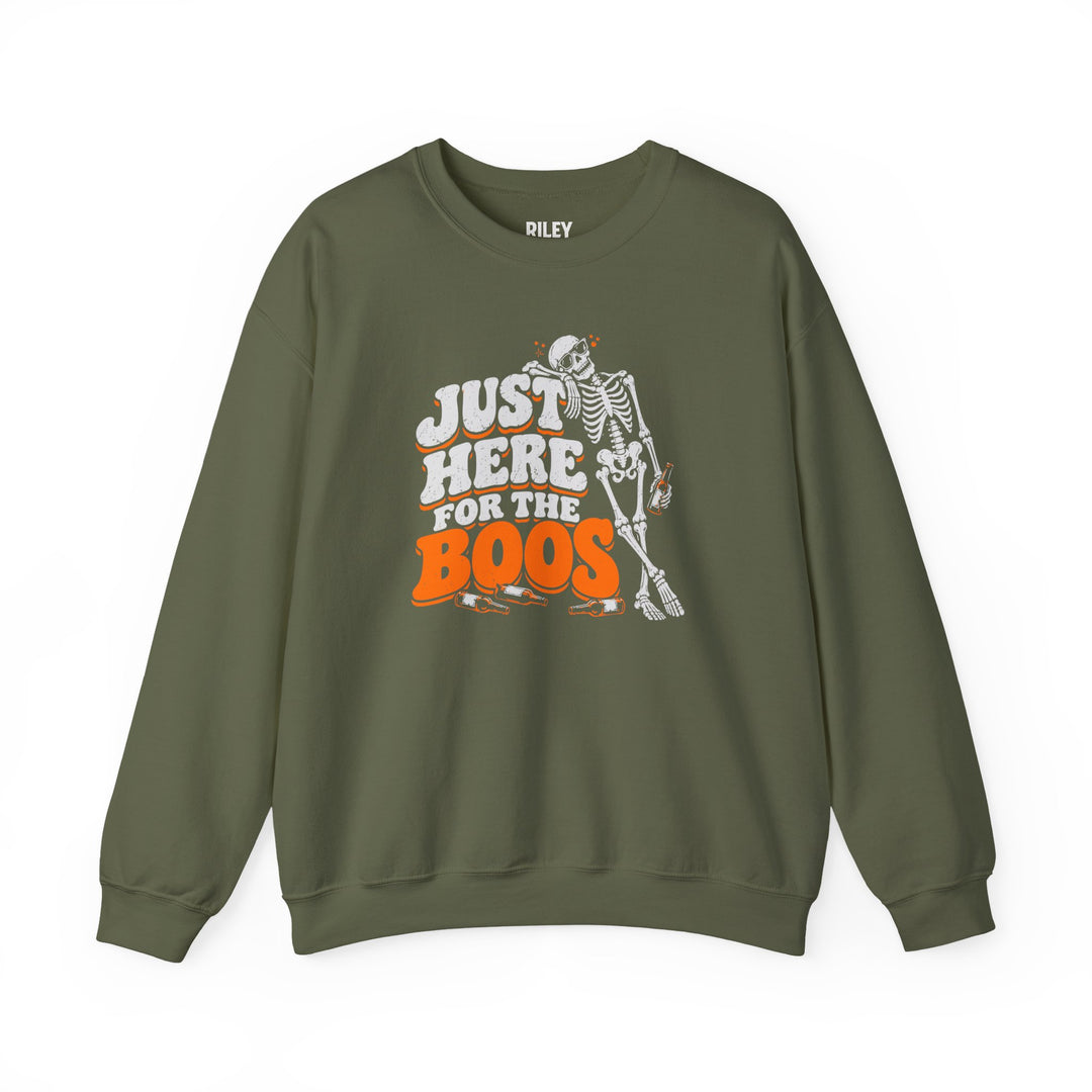 Just Here for the Boos Crewneck front view in navy