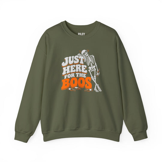 Just Here for the Boos Crewneck front view in navy