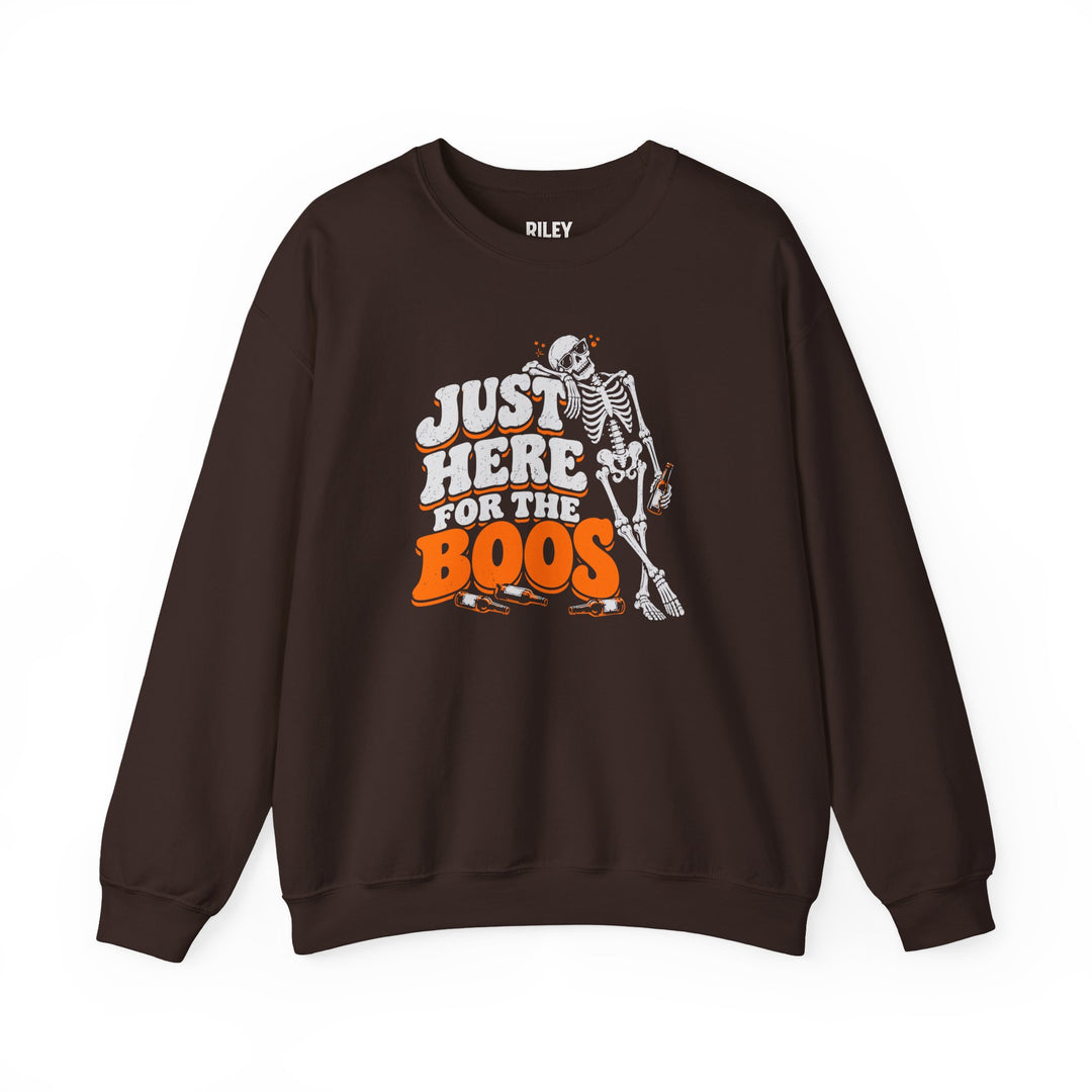 Just Here for the Boos Crewneck front view in black