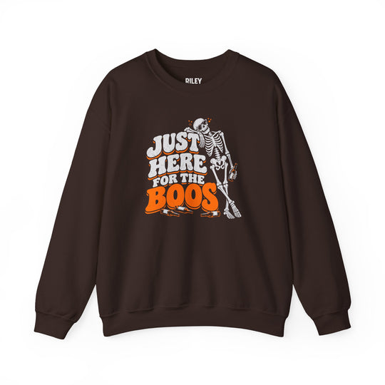 Just Here for the Boos Crewneck front view in black