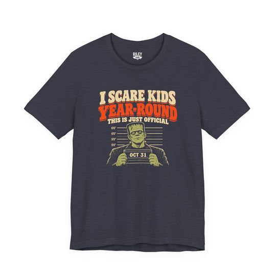 Front view of I Scare Kids Year Round Tee in red