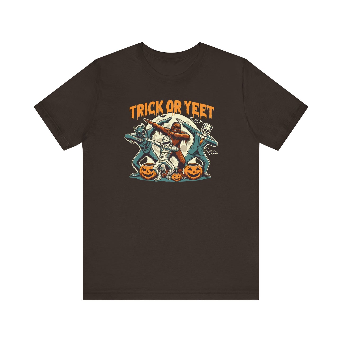 Trick or Yeet Funny Halloween T-Shirt - Funny Cringey Halloween Shirt with Monsters - Halloween Party Tee - Halloween Cringe Laughs