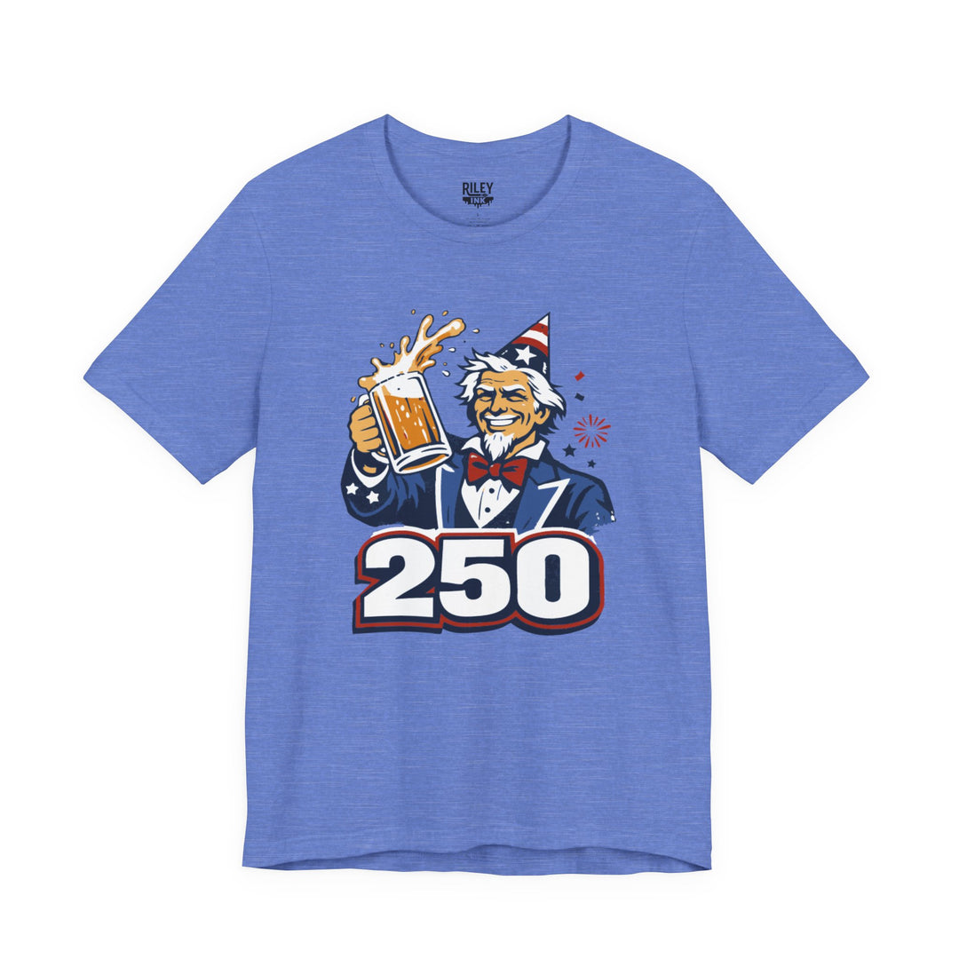 Uncle Sam 250th Birthday Cheers Tee in forest green