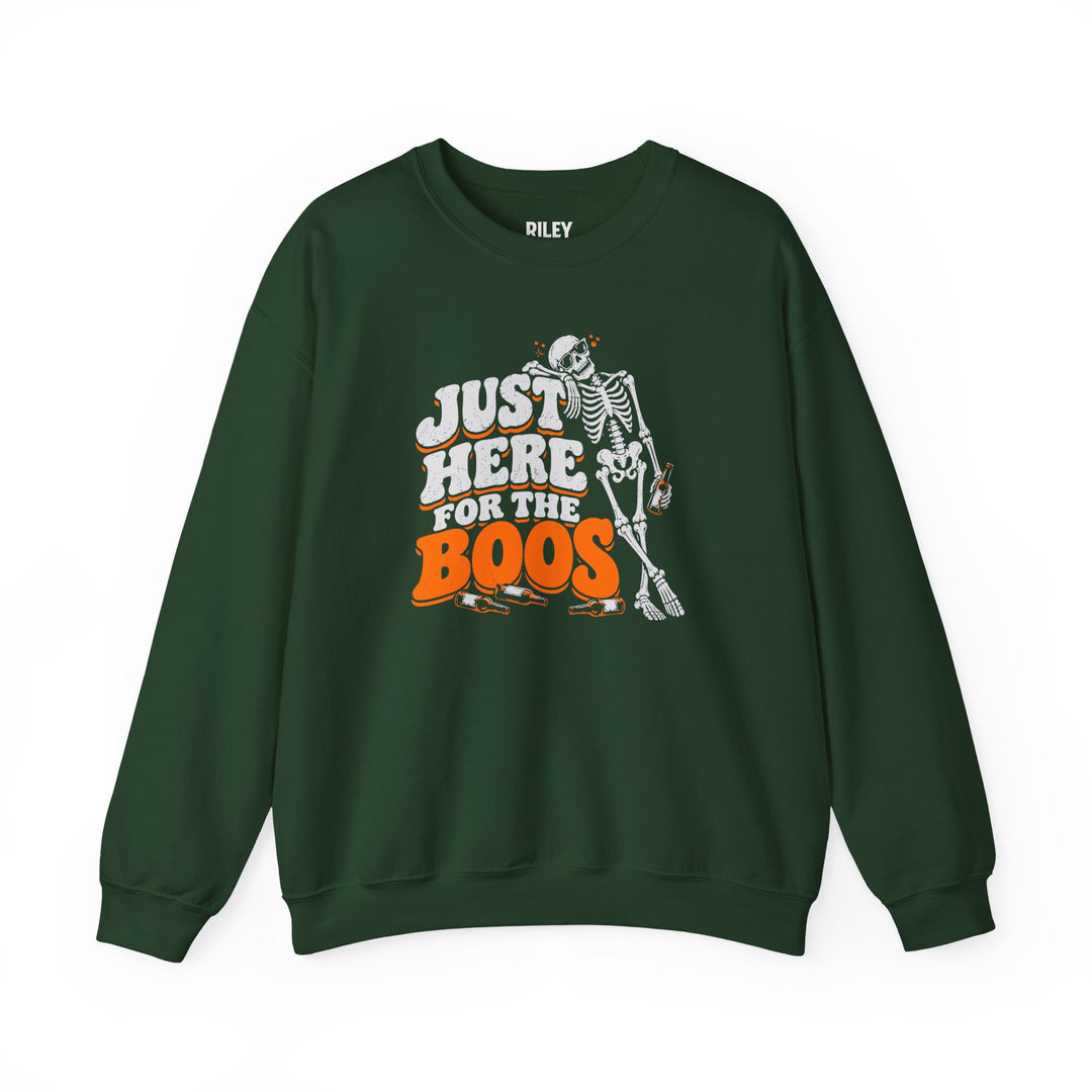 Just Here for the Boos Crewneck front view in gray
