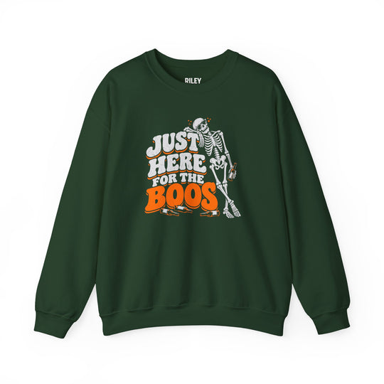 Just Here for the Boos Crewneck front view in gray