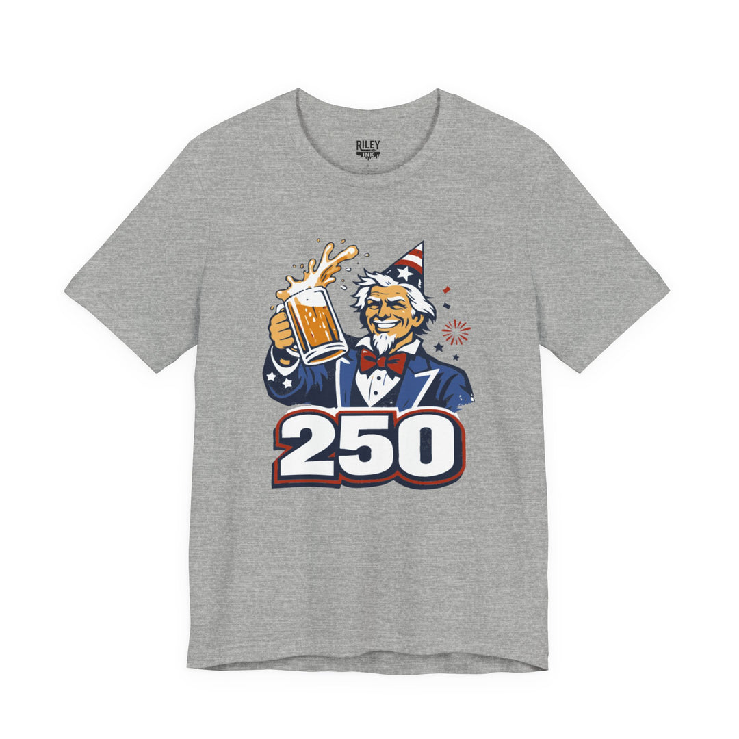 Uncle Sam 250th Birthday Cheers Tee in cream