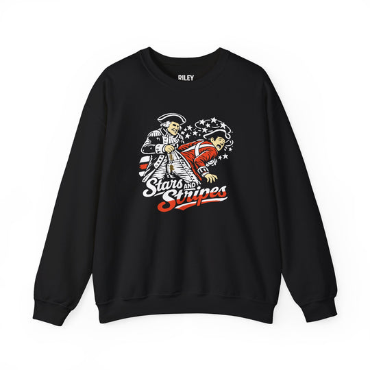 Stars and Stripes Wedgie Crewneck front view on model