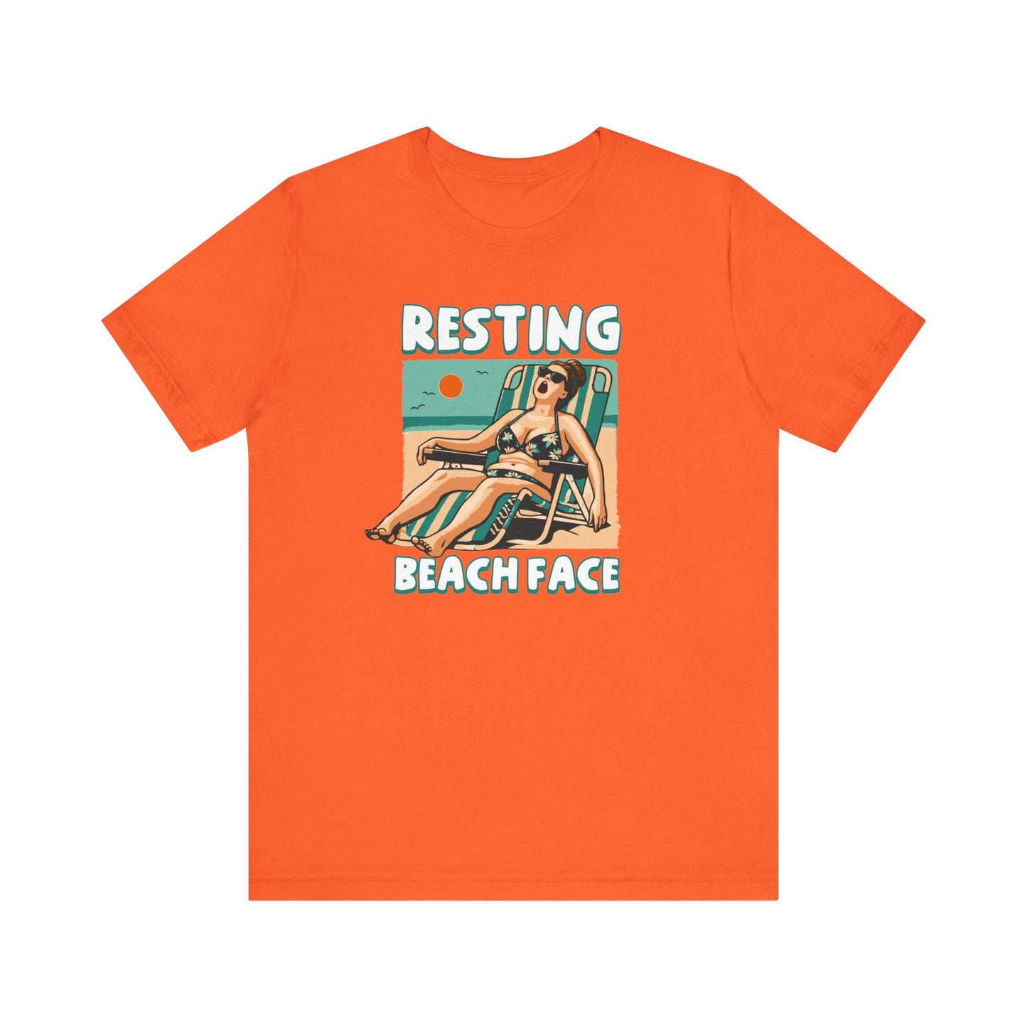 Resting Beach Face Funny T-Shirt - Funny Summer Beach Graphic Tee - Casual Vacation Shirt - Summer Joke Shirt