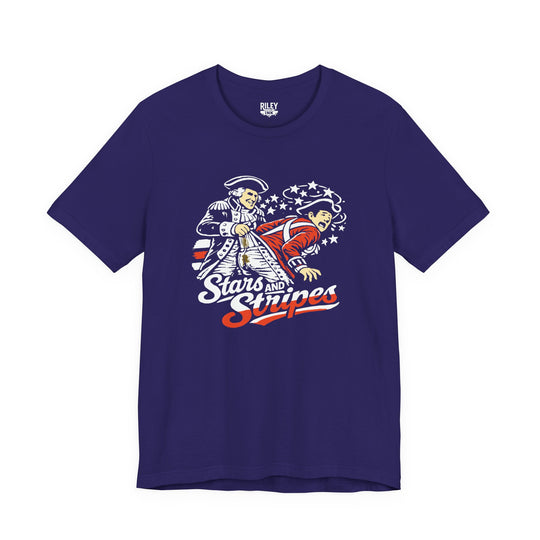 Stars and Stripes Wedgie Tee in cream color variant