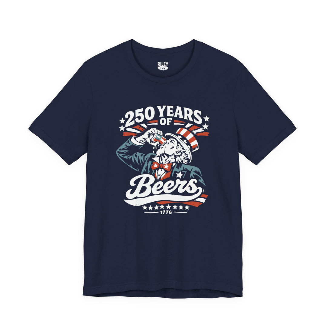250 Years of Beers Tee in charcoal color variant