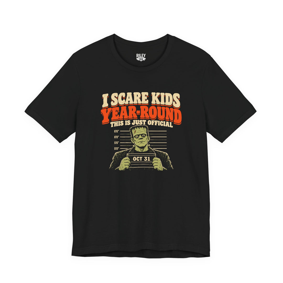 Front view of I Scare Kids Year Round Tee in white