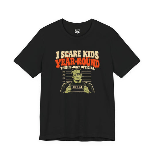 Front view of I Scare Kids Year Round Tee in white