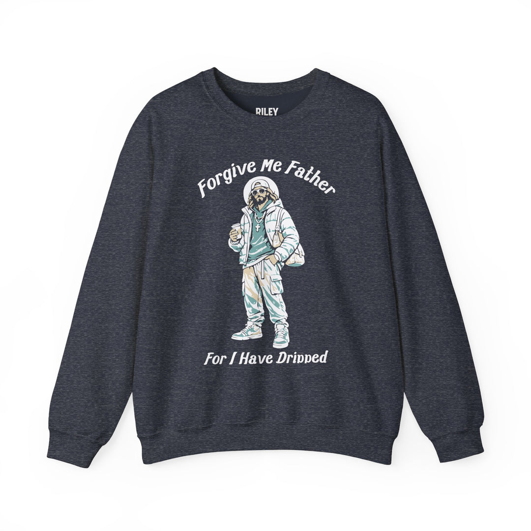 Forgive Me Father for I Have Dripped Crewneck in black