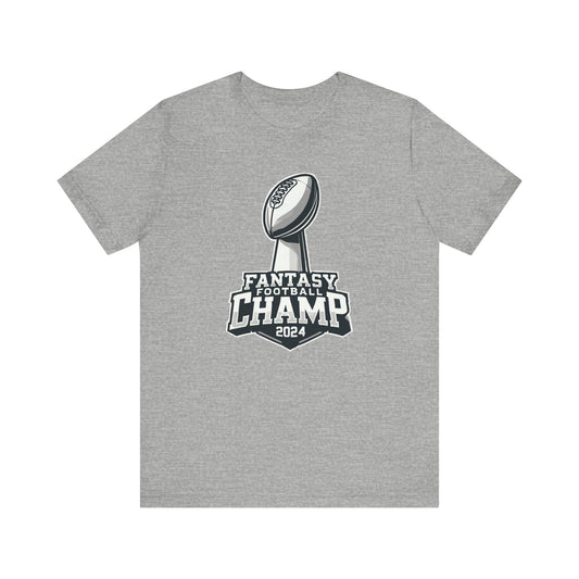 Fantasy Football Champ 2024 - Funny Fantasy Football T-Shirt - Lombardi Trophy Graphic - Humorous Sports Tee - Dynasty Championship Shirt