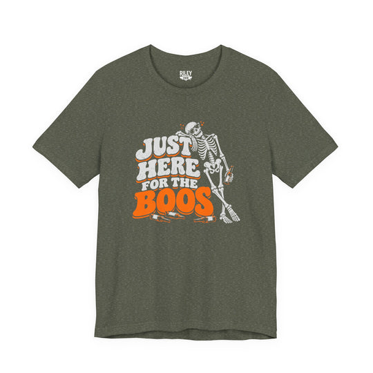 Just Here for the Boos Tee front view in gray