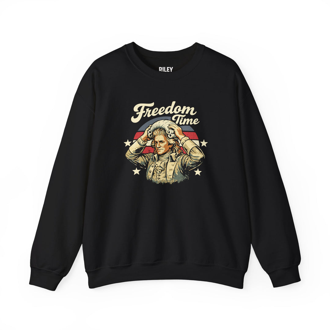 Freedom Time Crewneck front view on model