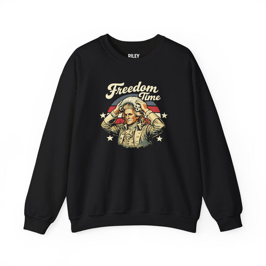 Freedom Time Crewneck front view on model