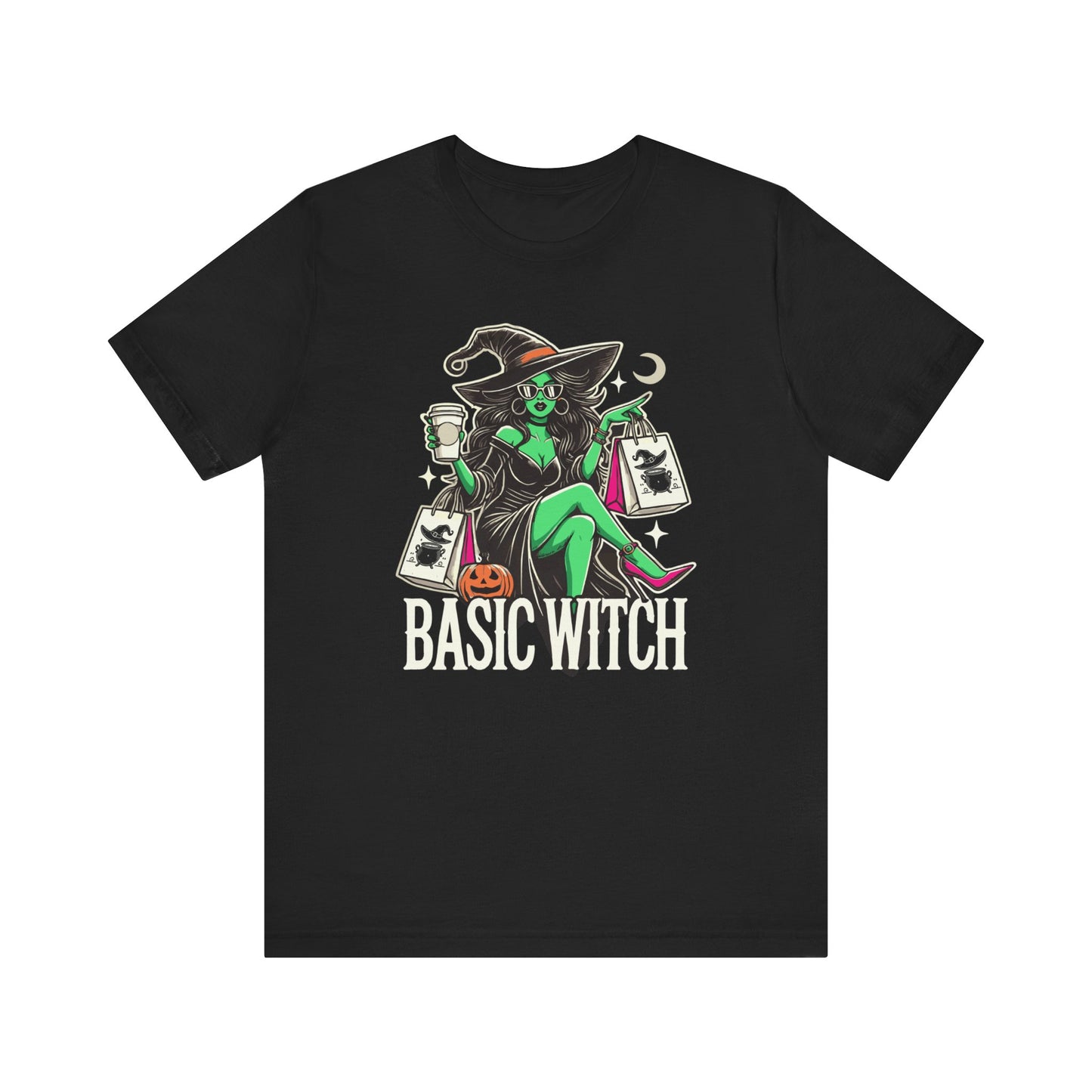 Basic Witch Funny T-Shirt - Funny Halloween Party Shirt - Trendy Witch Graphic Tee - Basic Bitch Funny Halloween Costume Shirt