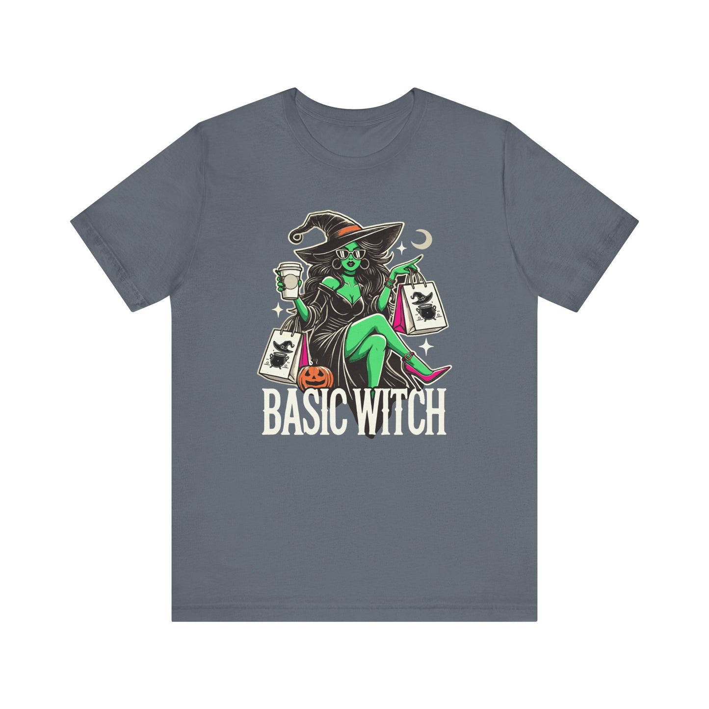 Basic Witch Funny T-Shirt - Funny Halloween Party Shirt - Trendy Witch Graphic Tee - Basic Bitch Funny Halloween Costume Shirt