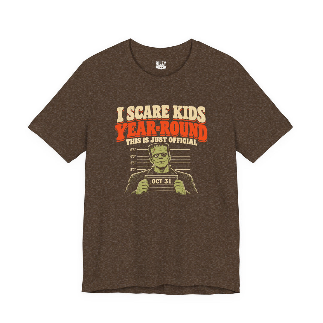 Front view of I Scare Kids Year Round Tee in gray