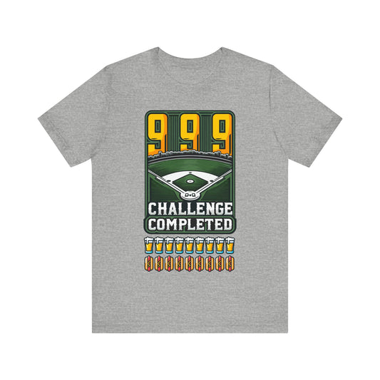 999 Challenge Completed Funny Graphic Tee - Nine Beers, Nine Hotdogs Over Nine Innings - Funny Baseball T-Shirt Stadium Feat