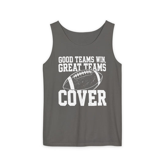 Front view of Good Teams Win Great Teams Cover Tank on model